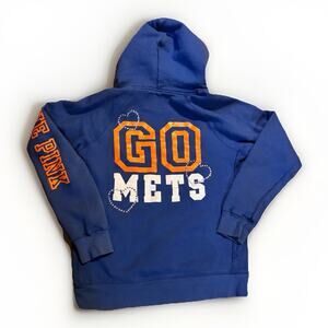 Victoria’s Secret PINK New York Mets Hoodie Medium Blue Pullover MLB